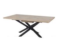 CANYON - Table Repas Allongeable 190cm Aspect Bois Piètement Métal Noir -