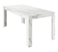 Table Repas Extensible Aspect Marbre Blanc - PIRALIA - ALTOBUY Blanc G