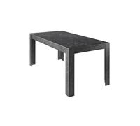 Table Repas Extensible Aspect Marbre Gris Anthracite - PIRALIA -