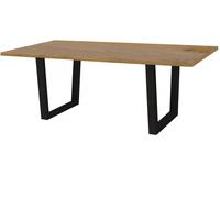 Table repas Hollywood - 200 x 100 x 76 cm - Chêne / Noir