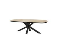 Table Repas Ovale 200cm Aspect Bois Piètement Métal - CEDRA -