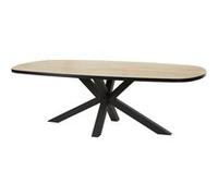 Table Repas Ovale 230cm Aspect Bois Piètement Métal - CEDRA - ALTOBUY Marron G