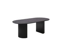 Table repas Ovale Pieds Relief MDF Effet bois foncé - ANKARA -