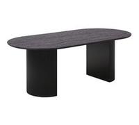 Table repas Ovale Pieds Relief MDF Effet bois foncé - ANKARA - ALTOBUY Marron G
