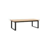Table repas rectangulaire en chêne vernis naturel et laqué noir 220x100cm