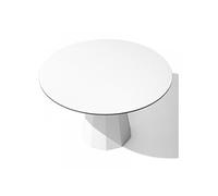 Table repas rond 4 couverts DIX base métal plateau laqué blanc