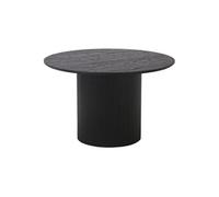 Table repas Ronde 120cm Pieds Relief MDF Effet bois foncé - ANKARA -