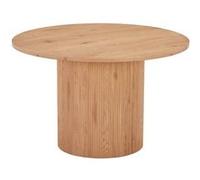 Table repas Ronde 120cm Pieds Relief MDF Effet bois naturel - ANKARA -