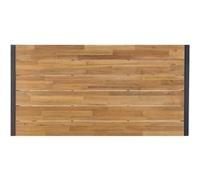 Bolero DS157 Table industrielle rectangulaire en bois d'acacia et acier revêtu par pulvérisation Teck 740 mm de hauteur, 1800 mm de largeur, 900 mm de longueur