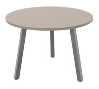 Table ronde 100 cm - 3 pieds trapèze métal Aluminium - Plateau Argile
