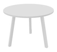 Table ronde 100 cm - 3 pieds trapèze métal Blanc - Plateau Blanc