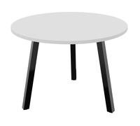 Table ronde 100 cm - 3 pieds trapèze métal Noir - Plateau Blanc