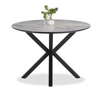 Table ronde ø110 noir gris style industriel
