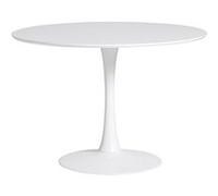 CANTIQUE - Table Ronde 110cm Pied et Plateau Blancs -