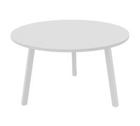 Table ronde 120 cm - 3 pieds trapèze métal Blanc - Plateau Blanc