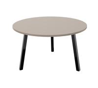 Table ronde 120 cm - 3 pieds trapèze métal Noir - Plateau Argile