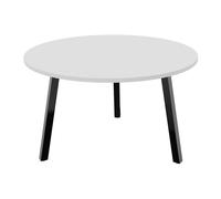 Table ronde 120 cm - 3 pieds trapèze métal Noir - Plateau Blanc