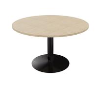 Table ronde 120 cm - Piètement tulipe Noir - Plateau Chêne