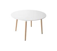 Happy Garden Table Ronde Martha 120cm Blanche. Table de Salle à Manger Ronde de Style scandinave pour 4 Personnes.
