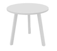 Table ronde 80 cm - 3 pieds trapèze métal Blanc - Plateau Blanc