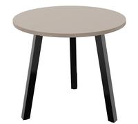 Table ronde 80 cm - 3 pieds trapèze métal Noir - Plateau Argile