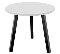 Table ronde 80 cm - 3 pieds trapèze métal Noir - Plateau Blanc