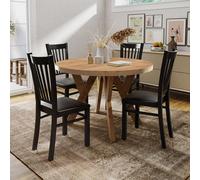 Table ronde à rallonges pour la salle à manger, PERO, style loft, scandinave, diamètre : 90 / 140 cm, couleur : Sonoma / blanc