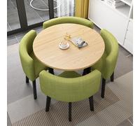 Table ronde à thé au lait - Petite table de bar et chaise - 80 x 75 cm - Idéal pour salle à manger et cuisine - Table de conférence élégante