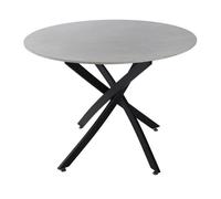 Table ronde D. 100 cm céramique gris pieds croisés métal - RYDER 2 Meubletmoi