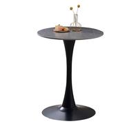 Table Ronde De Bar, Comptoir De Bistro avec Tables Fixe Et Base Stable, Table À Manger Circulaire pour La Maison, Le Bureau Et La Cuisine-Matte Limestone Slab||Diameter 60cm