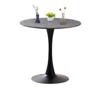 Table Ronde De Bar, Comptoir De Bistro avec Tables Fixe Et Base Stable, Table À Manger Circulaire pour La Maison, Le Bureau Et La Cuisine-Lime Paper Black Rack||Diameter 60cm