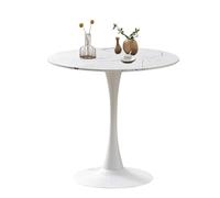 Table Ronde De Bar, Comptoir De Bistro avec Tables Fixe Et Base Stable, Table À Manger Circulaire pour La Maison, Le Bureau Et La Cuisine-Marble Pattern White||Diameter 70cm