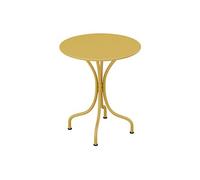 Vente-unique - Table Ronde de Jardin D.60 cm en métal - Jaune Moutarde - MIRMANDE de MYLIA