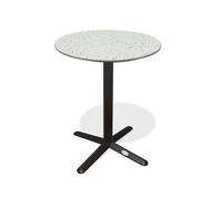Table ronde de jardin en acier et plateau terrazzo - Noir - BISTRO