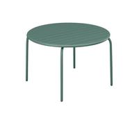Table ronde de jardin en métal - Vert amande - VENTE-UNIQUE - MIRMANDE - 6 places