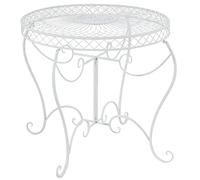 Table De Jardin Avec Plateau Rond En Métal Blanc Blanc