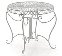 Table de jardin Sheela en fer forgé , Blanc antique Blanc