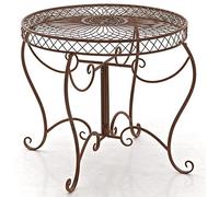 CLP Table de jardin Sheela avec plateau Rond en fer Forgé Hauteur 69 cm, Marron antique