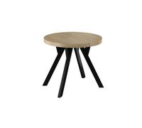 Table Ronde décor HAMILTON- Extensible de 100 -200 cm -6 à 12 pers. Balut Home Pied Central en Y Noir, Salle à Manger