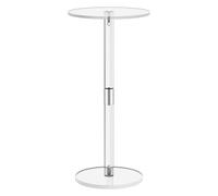 Table ronde en acrylique - 54,1 x 25,4 cm - Table d'appoint transparente - Design minimaliste moderne - Extrémité ronde légère en acrylique pour salon, chambre à coucher, balcon, espace compact