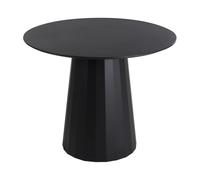 Table Ronde en Bois MDF Salle à Manger 100 cm Structure en Acier Noire Plato
