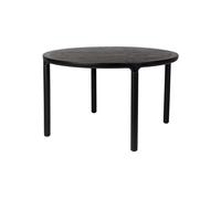 Table ronde en chêne massif noir, 4 places, antidérapant - Zuiver, Storm - Ø128xH75 cm