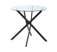 Table ronde en verre ASTER piètement noir