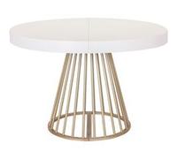 Table ronde extensible Soare Blanc pieds Or Blanc