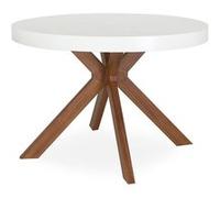 Menzzo Table ronde extensible Zefane 160-260 cm Blanc