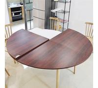 Table ronde extensible de 130 cm pour 10 à 20 personnes, utilisation en intérieur et en extérieur, en bois massif avec finition bois de santal, idéale pour les repas et les événements