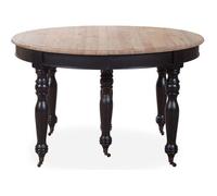 Table ronde extensible en bois massif LAVANDOU Noir