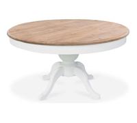 Table ronde extensible en bois massif SIDONIE blanc