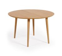 Table ronde extensible Oqui en placage de chêne Ø120