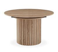 Table ronde extensible pied central style colonne Burkina 120-160cm Bois Sonoma